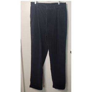 Jos. A Bank Wide Whale Corduroy Blue Pleated Pants‎ Cuffed 34x31 Preppy Holiday